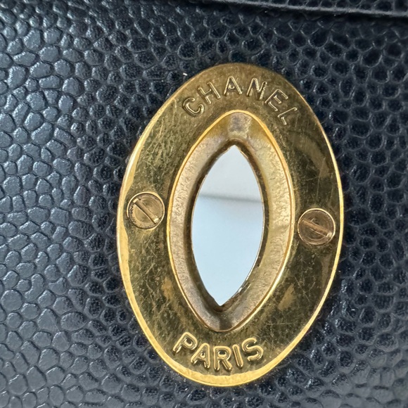 CHANEL CHEVRON CAVIAR HALF FLAP XL black circa 1990’s - Picture 5 of 12